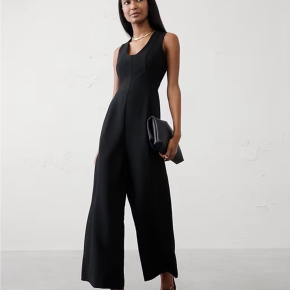 Banana Republic Pants - Banana Republic Black Sleeveless Wide-Leg Jumpsuit